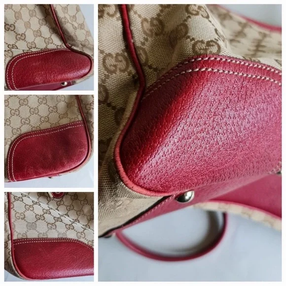 GUCCI - Authentic Large GG Red/Brown Canvas Tote - Picture 9 of 9
